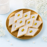 Pearl Rakhi with Kaju Katli & Pistachios | Premium Raksha Bandhan Sweet Hamper