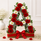 12 Red Roses With Eggless Chocolate Cream Cake