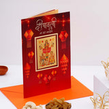 Beautiful Diwali Greeting Card with Diya and Dry Fruits