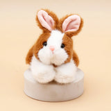 Brown Fluffy Rabbit Plush Keychain