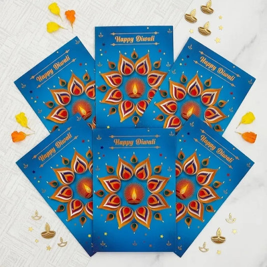 Pack Of 6 Amazing Diwali Wishes Greeting Card