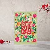 Happy Birthday Wildflower Personalised Greeting Card