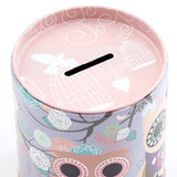 Duo Owl Lavender Tin Money Box