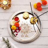 Silver Pooja Thali Set with Soan Papdi and Attar