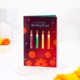 Special Diwali Greeting Card with Diya and Dry Fruits