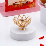 Akhand Jyoti Diya with Greeting Card and Besan Ladoo