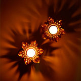 Handcrafted Leaves Diya Set of 2 with Rasgulla