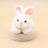 Fluffy White Bunny Rabbit Plush Keychain