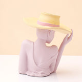 La Fleur Dame Hat Lady Flower Vase Showpiece