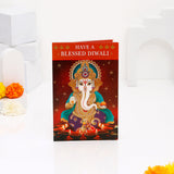 Shree Ganesha Diwali Greeting Card with Diya and Dry Fruits