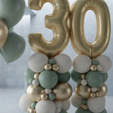Olive & Gold Age Foil Balloon Pillar Decor