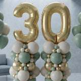 Olive & Gold Age Foil Balloon Pillar Decor