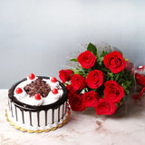 Red Roses & Black Forest Combo