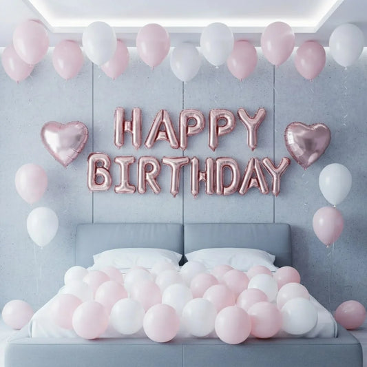 Blush Pink Romantic Bedroom Birthday Decor