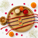 Set of 4 Ganesha & Mauli Rakhi with Motichoor Laddoo | Divine Rakhi Family Set