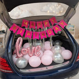 Pink Love Car Boot Birthday Surprise Decor
