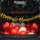 Red Hearts Car Boot Anniversary Surprise Decor