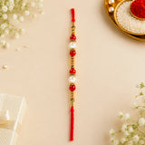 Pearl Rakhi with Kaju Roll & Almonds | Festive Raksha Bandhan Sweet Gift
