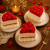 Pretty Roses Black Forest Heart Cake