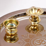 Om Shubh Laabh Silver Pooja Thali Set