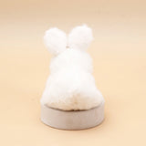 Fluffy White Bunny Rabbit Plush Keychain