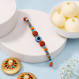 Rudraksh Evil Eye Bead Rakhi with Rasgulla