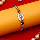 Evil Eye Kundan Rakhi with Rasgulla