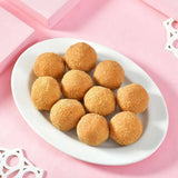 Premium Set Of 3 Bhai Rakhi Hamper with Besan Laddoo, Cashew & Lindt Lindor Milk Chocolate