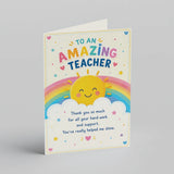 Smiley Rainbow Teachers' Day Personalised Greeting Card