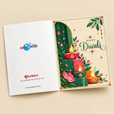 Personalized Diwali Greeting Card with Green Arch, Diyas & Lotus