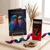 Warm Wishes Lovebirds Anniversary Card With Chocolate