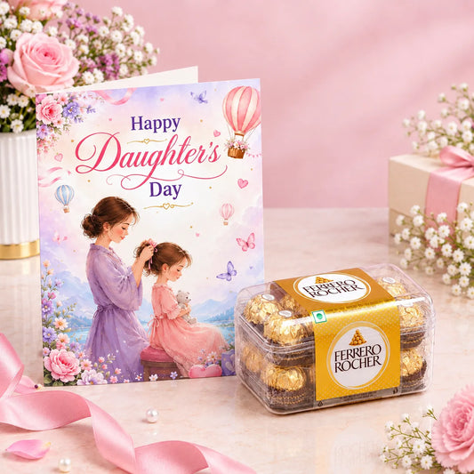 "Precious Wishes" Personalized Daughter's Day Card with Ferrero Rocher