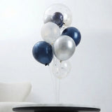 Navy & Silver Confetti Bobo Balloon Stand