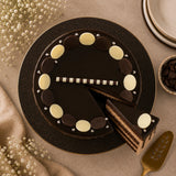 6 Mixed Roses With Chocolate Cream Cake