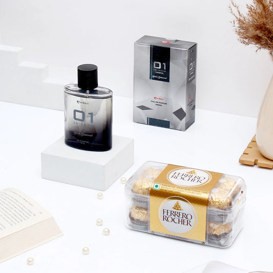 Ferrero Rocher - 200 GM and Archies 01 Black Diamond Perfume