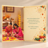Personalized Diwali Greeting Card with Fireworks & Colourful Diyas