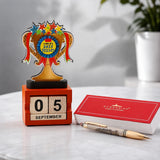 World's Best Teacher Trophy with Submarine Pen Teacher's Day Gift Set