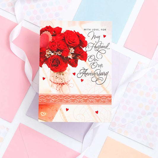 With Love, For My Husband On Our Anniversary Greeting Card