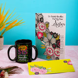 Beautiful Sister Greeting Card with 3 Handle Mug