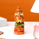 Trimukhi Ganesha Idol - Ganapati Handcrafted Figurine