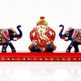 Ganesha with Two Elephants Decorative Set
