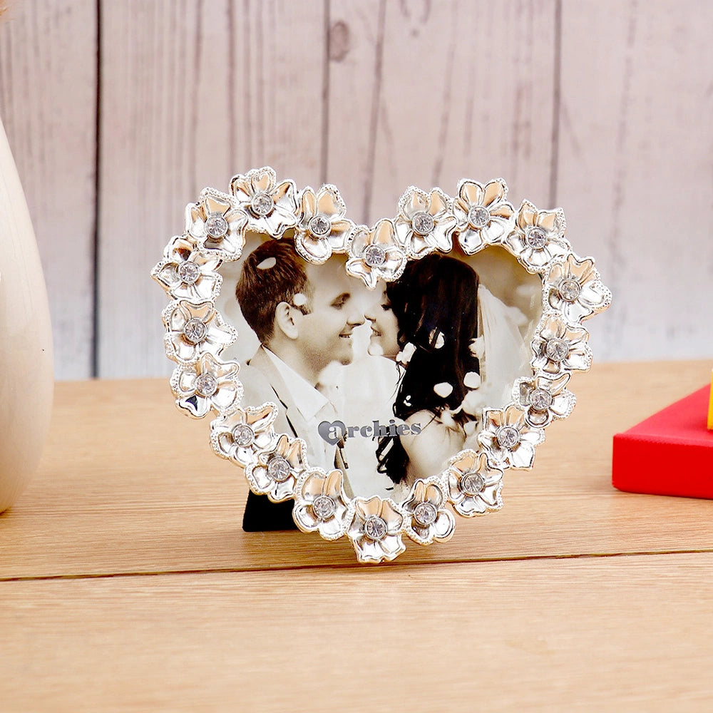 Archies Heart-Shaped Silver Photo Frame