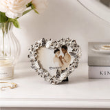 Heart-Shaped Silver Ornamental Photo Frame