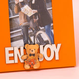 Archies "Enjoy" Teddy Bear Orange Photo Frame