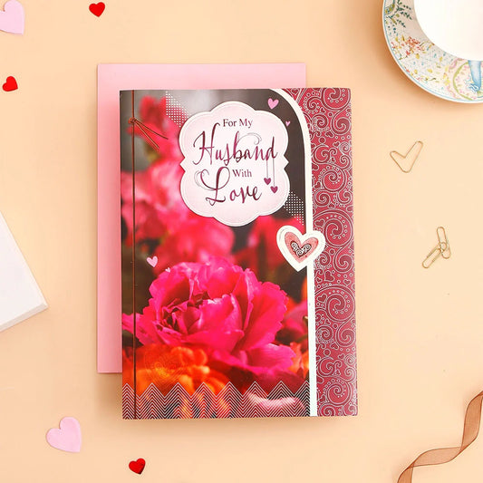 For My Husband With Love Greeting Card With Envelope