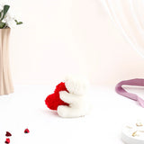 Mini White Teddy Bear With Heart