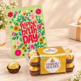 Happy Birthday Wildflower Personalised Greeting Card with Chocolate