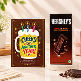 Cheers to Another Year Birthday Personalised Greeting Card with Chocolate