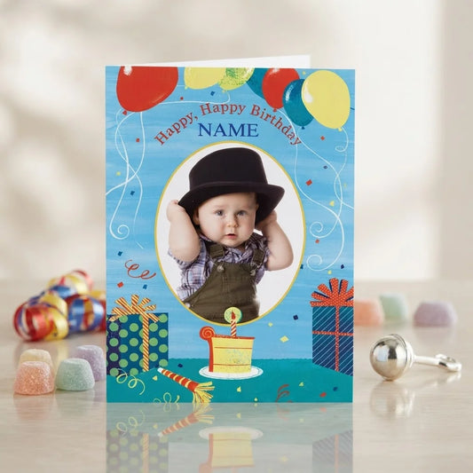 Happy Happy Birthday Personalised Card