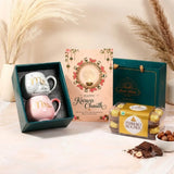 Karva Chauth Personalised Greeting Card With Mug Set And Chocolate